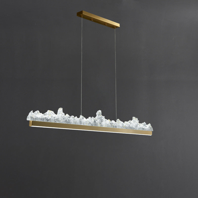 Modern Iceberg Aluminum Platinum LED Chandelier for Dining Room