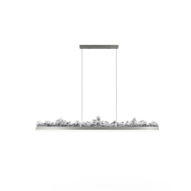 Modern Iceberg Aluminum Platinum LED Chandelier for Dining Room