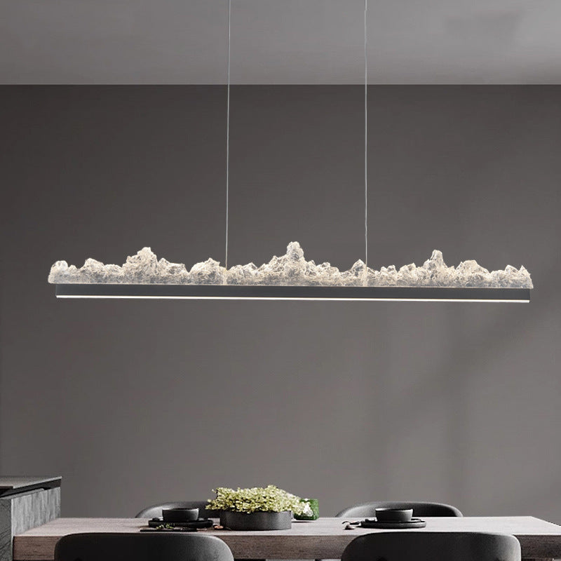 Modern Iceberg Aluminum Platinum LED Chandelier for Dining Room