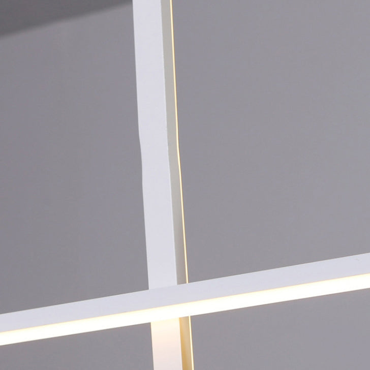 Sleek Black Acrylic & Aluminum LED Island Chandelier for Dining Rooms