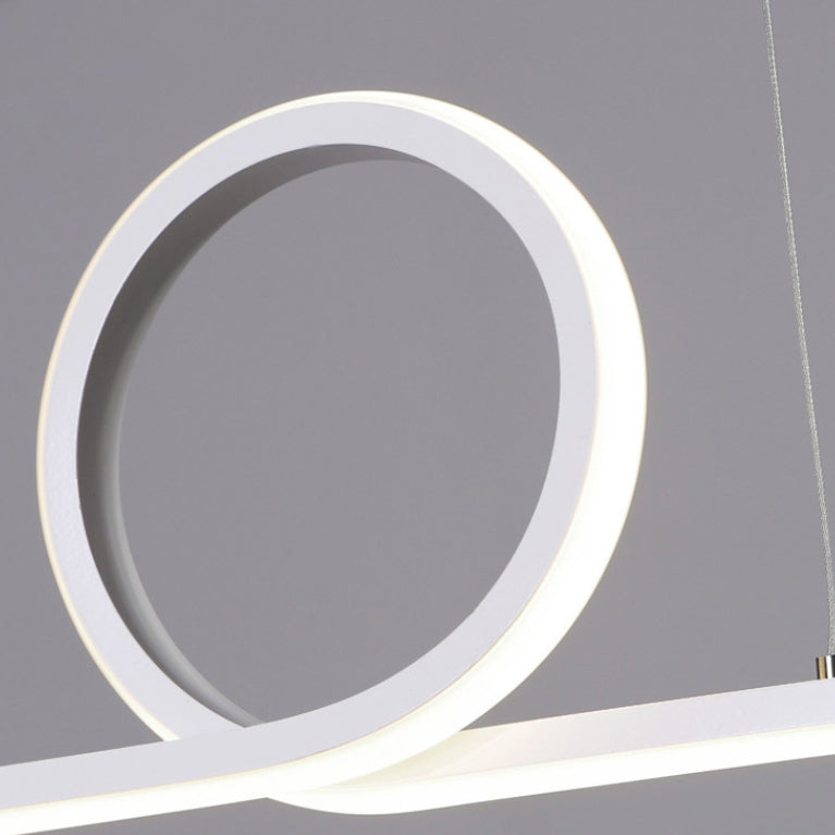 Sleek Black Acrylic & Aluminum LED Island Chandelier for Dining Rooms
