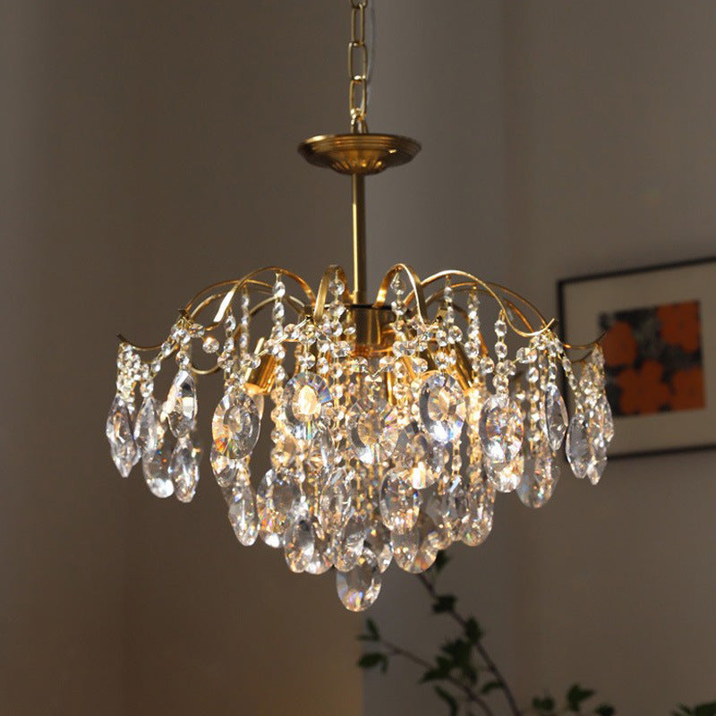 Vintage Iron Teardrop Crystal Chandelier for Elegant Living Rooms