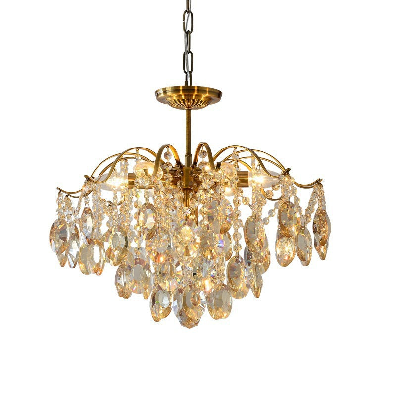 Vintage Iron Teardrop Crystal Chandelier for Elegant Living Rooms