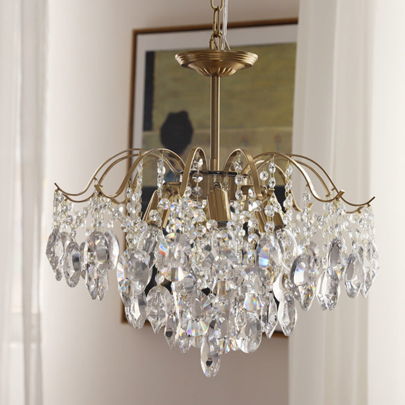 Vintage Iron Teardrop Crystal Chandelier for Elegant Living Rooms