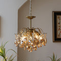 Vintage Iron Teardrop Crystal Chandelier for Elegant Living Rooms