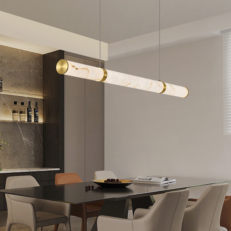 Sleek Textured Iron LED Pendant Light for Modern Dining Room Island