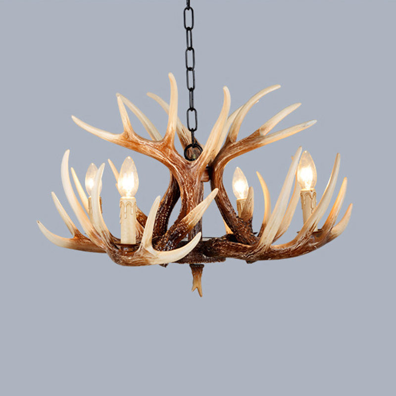 Rustic Vintage Antler Resin & PVC 6-Light Sconce for Living Room Decor