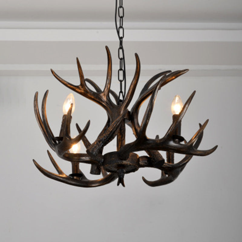 Rustic Vintage Antler Resin & PVC 6-Light Sconce for Living Room Decor