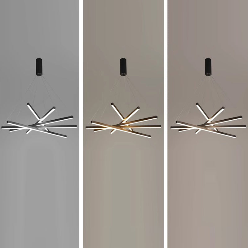 Scandinavian Aluminum LED Chandelier Island Light for Modern Living Room