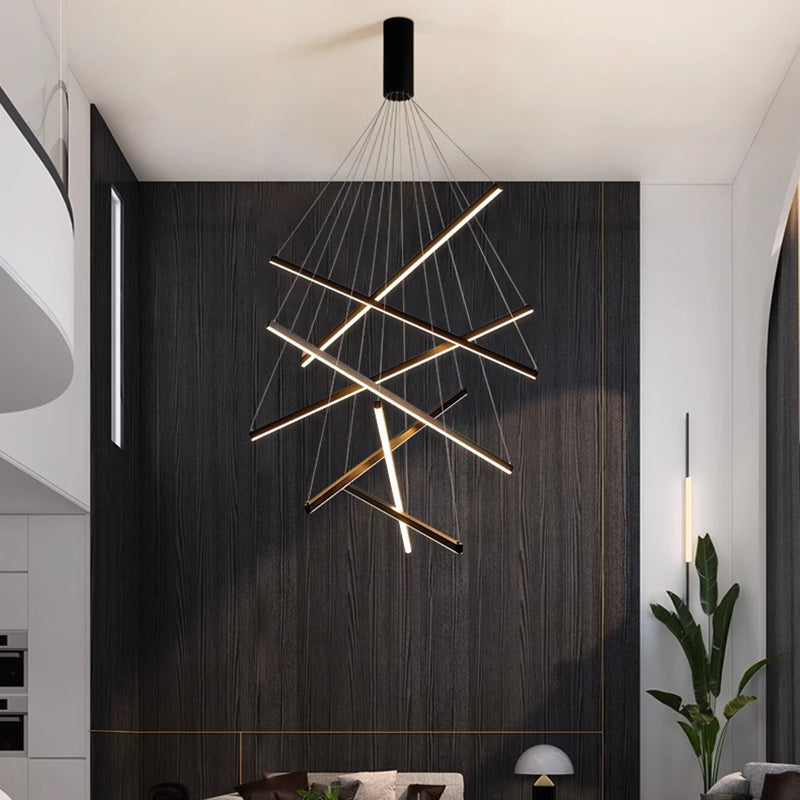 Scandinavian Aluminum LED Chandelier Island Light for Modern Living Room
