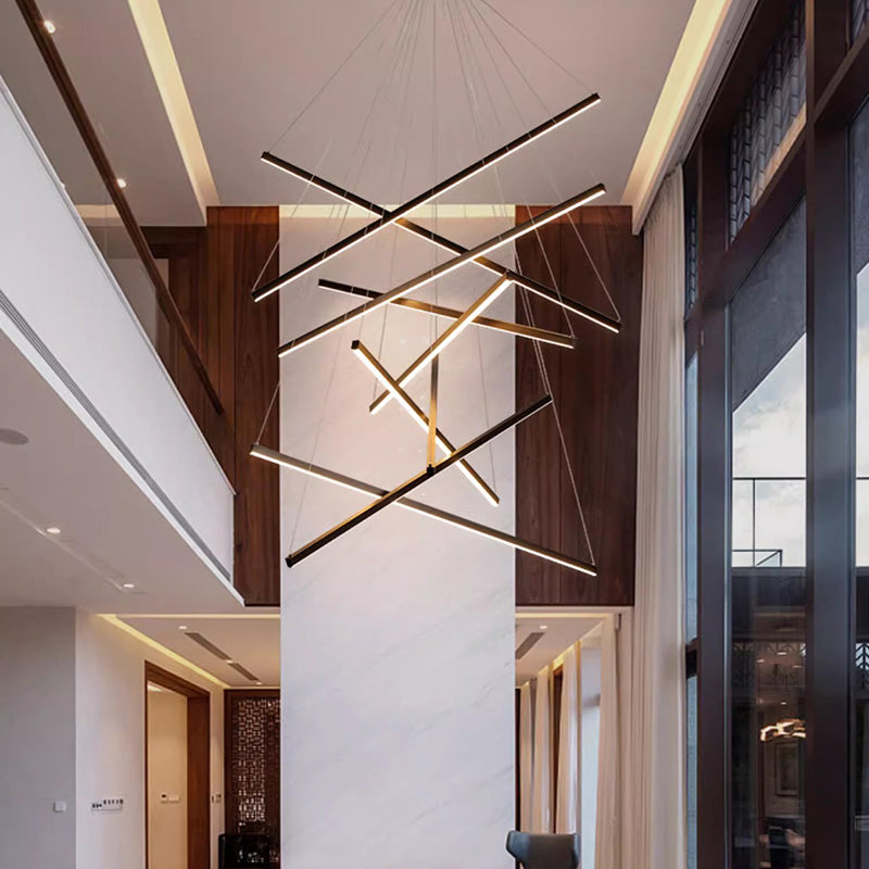 Scandinavian Aluminum LED Chandelier Island Light for Modern Living Room