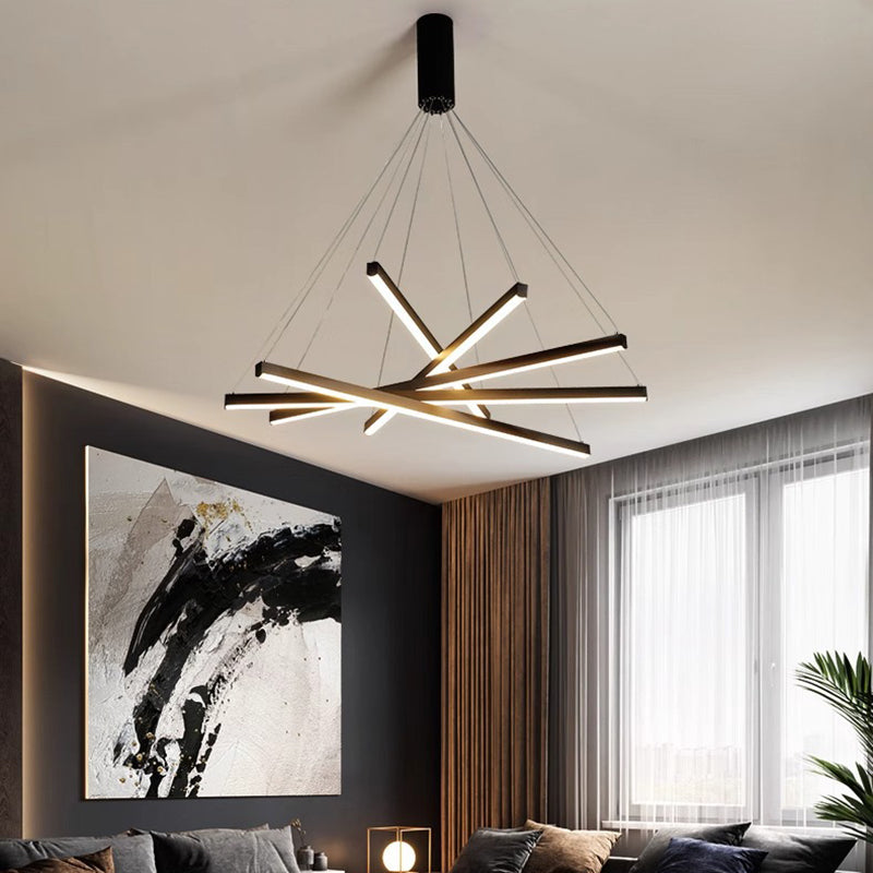 Scandinavian Aluminum LED Chandelier Island Light for Modern Living Room