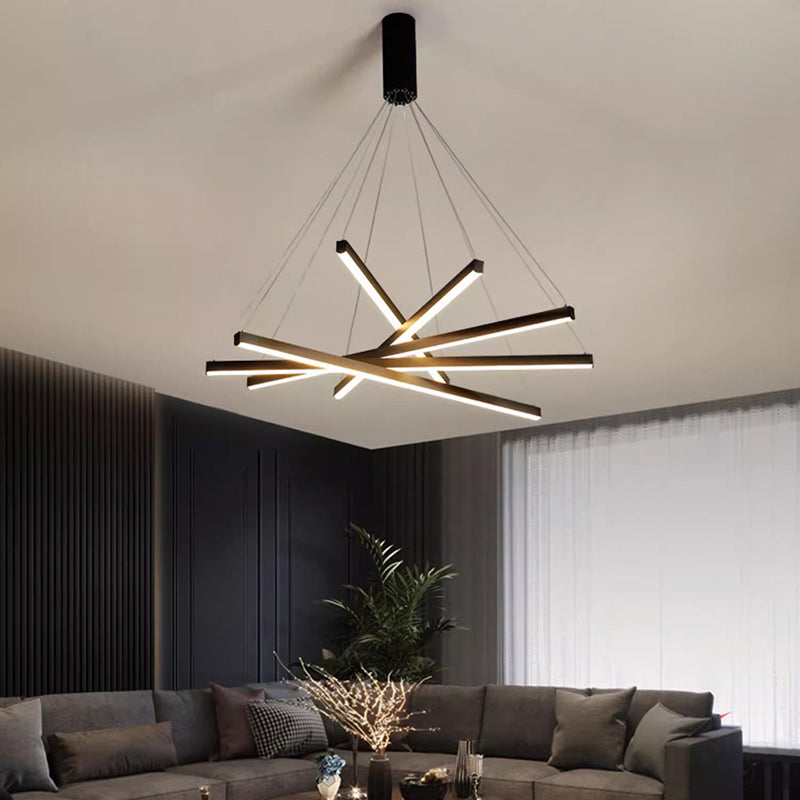 Scandinavian Aluminum LED Chandelier Island Light for Modern Living Room