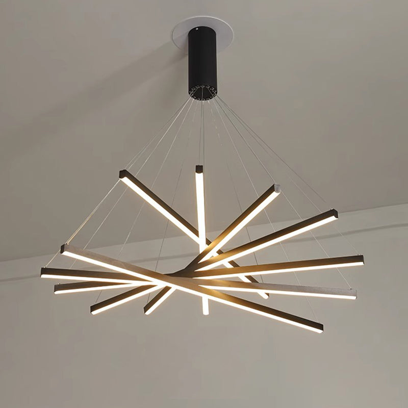 Scandinavian Aluminum LED Chandelier Island Light for Modern Living Room