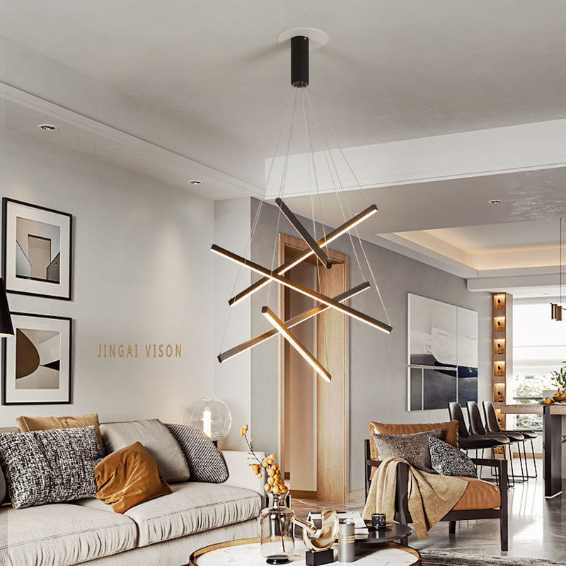 Scandinavian Aluminum LED Chandelier Island Light for Modern Living Room