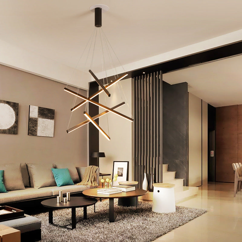 Scandinavian Aluminum LED Chandelier Island Light for Modern Living Room