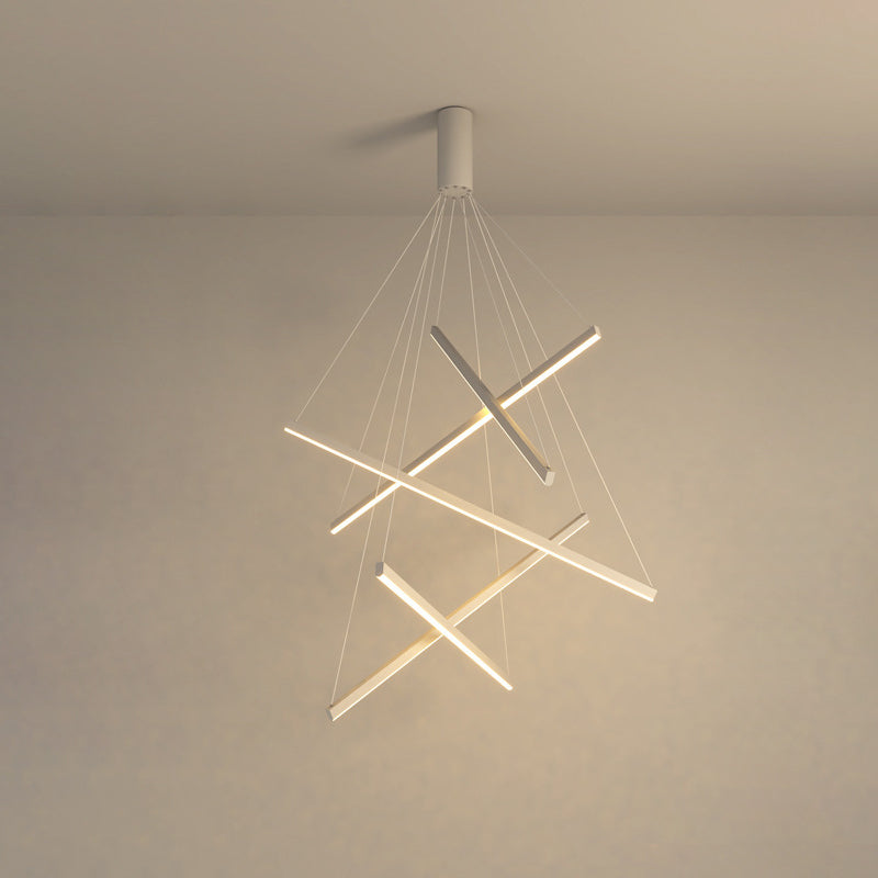 Scandinavian Aluminum LED Chandelier Island Light for Modern Living Room