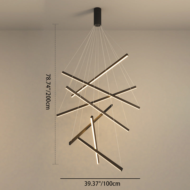 Scandinavian Aluminum LED Chandelier Island Light for Modern Living Room
