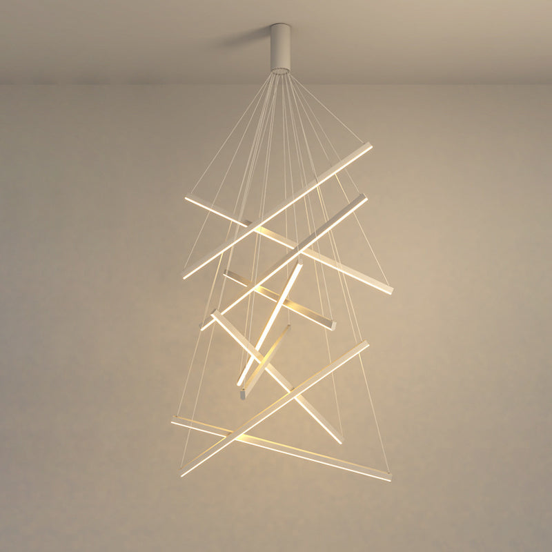 Scandinavian Aluminum LED Chandelier Island Light for Modern Living Room