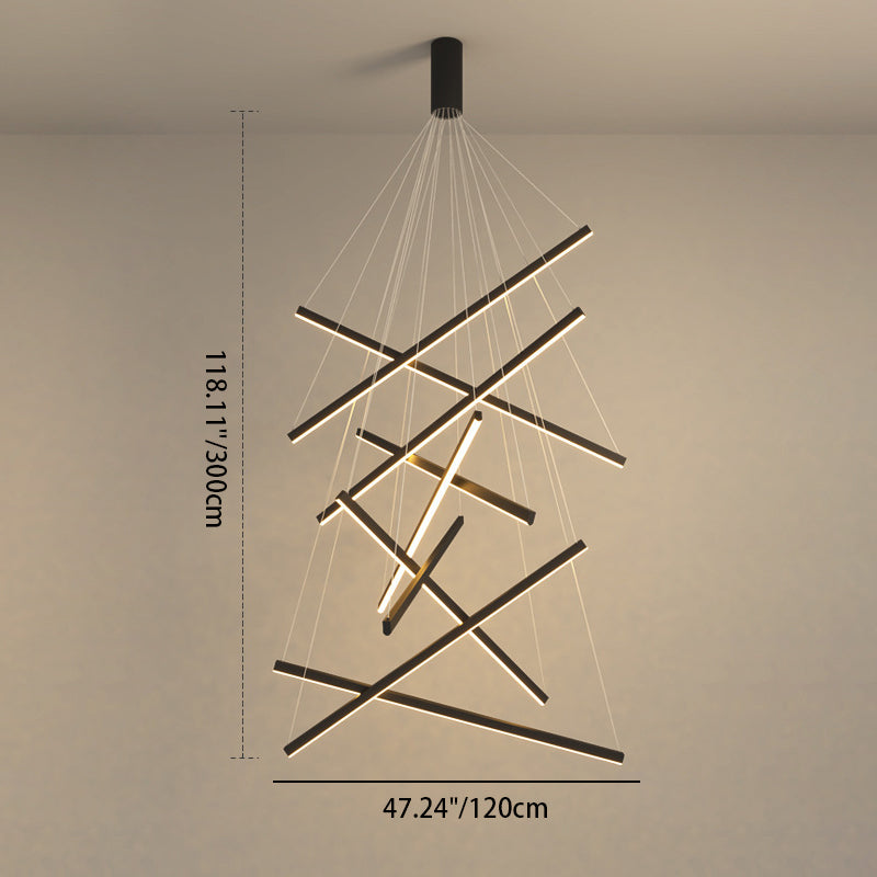 Scandinavian Aluminum LED Chandelier Island Light for Modern Living Room