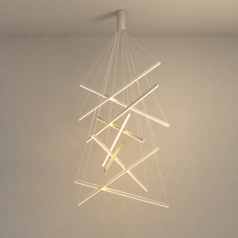Scandinavian Aluminum LED Chandelier Island Light for Modern Living Room