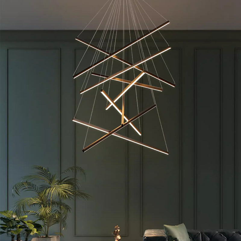 Scandinavian Aluminum LED Chandelier Island Light for Modern Living Room