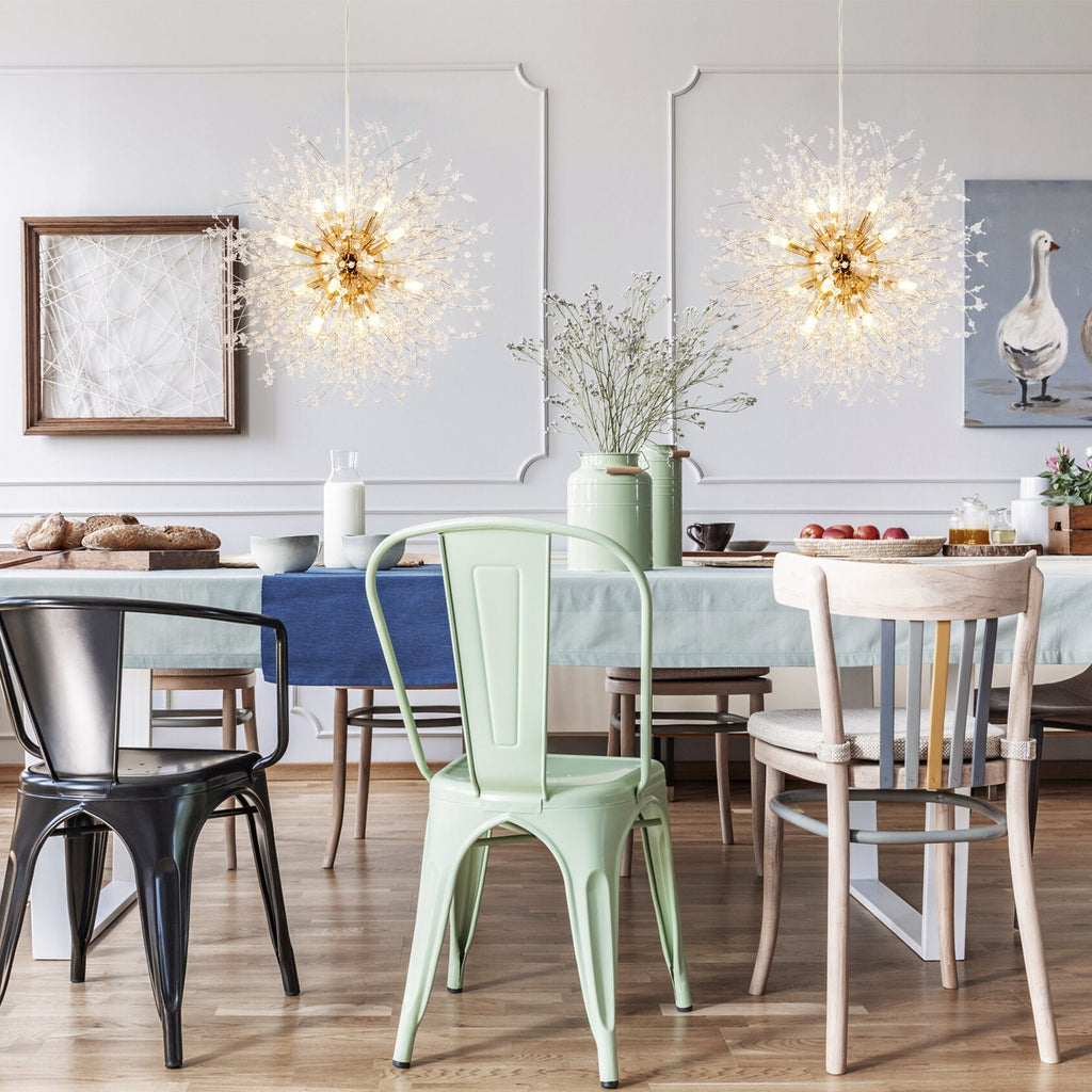 Modern Stainless Steel Crystal Snowflake Chandelier for Living Room