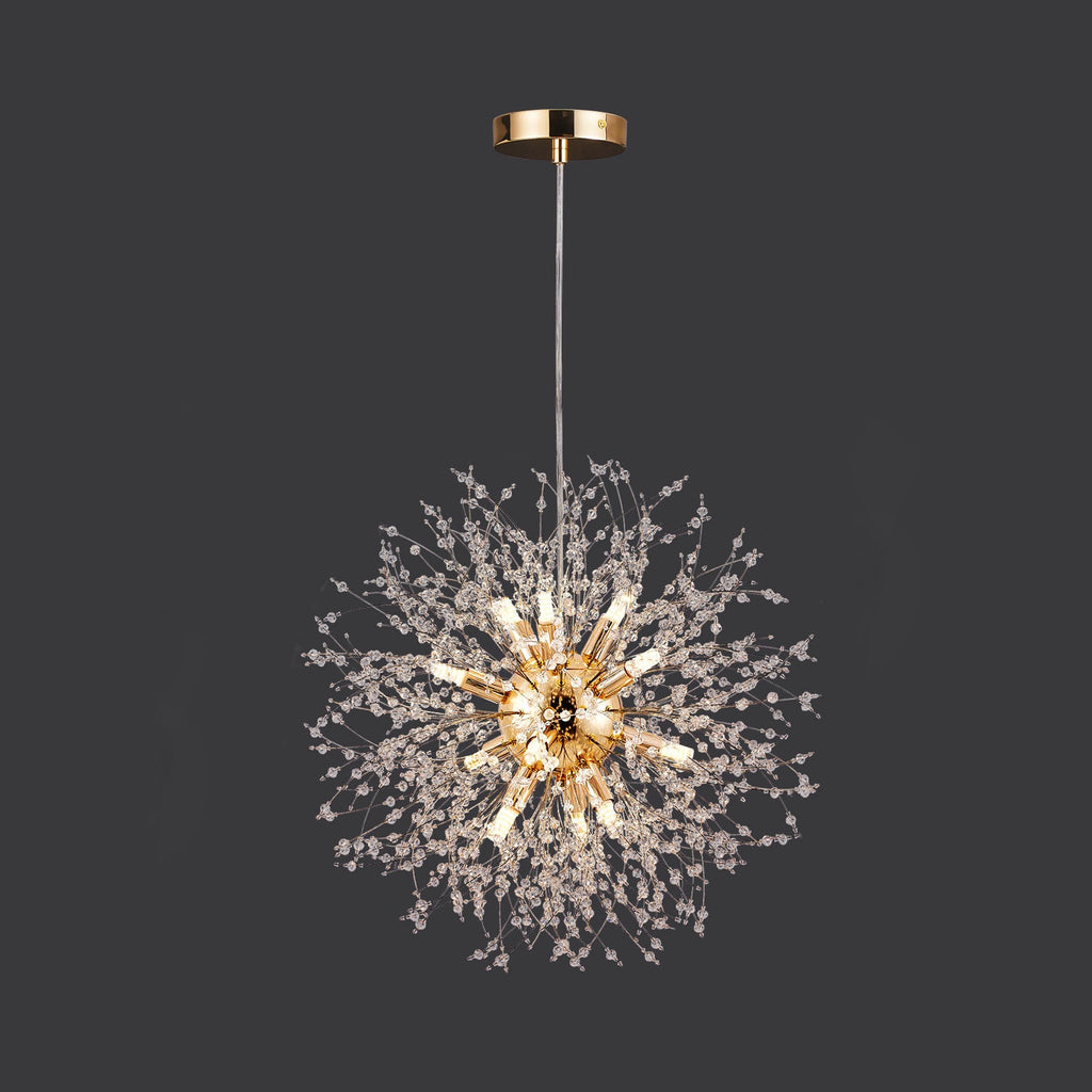 Modern Stainless Steel Crystal Snowflake Chandelier for Living Room