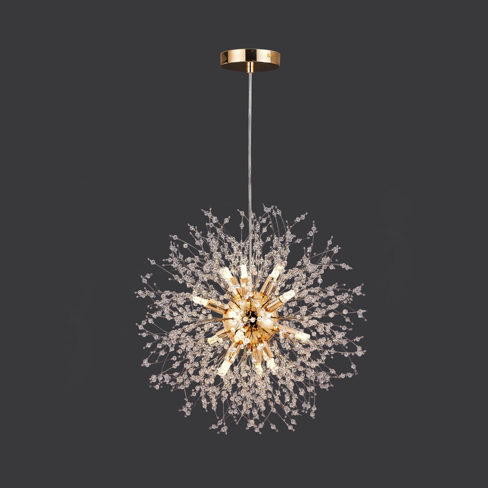Modern Stainless Steel Crystal Snowflake Chandelier for Living Room