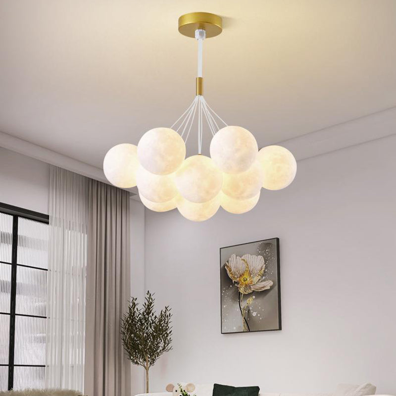 Modern White Iron and Resin Branch Chandelier for Living Room 7/13 Lights