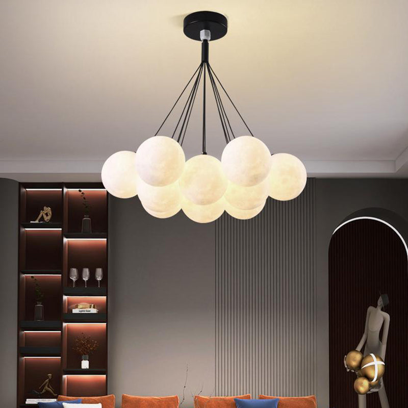 Modern White Iron and Resin Branch Chandelier for Living Room 7/13 Lights
