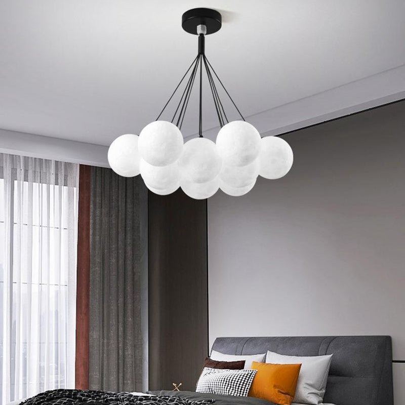 Modern White Iron and Resin Branch Chandelier for Living Room 7/13 Lights