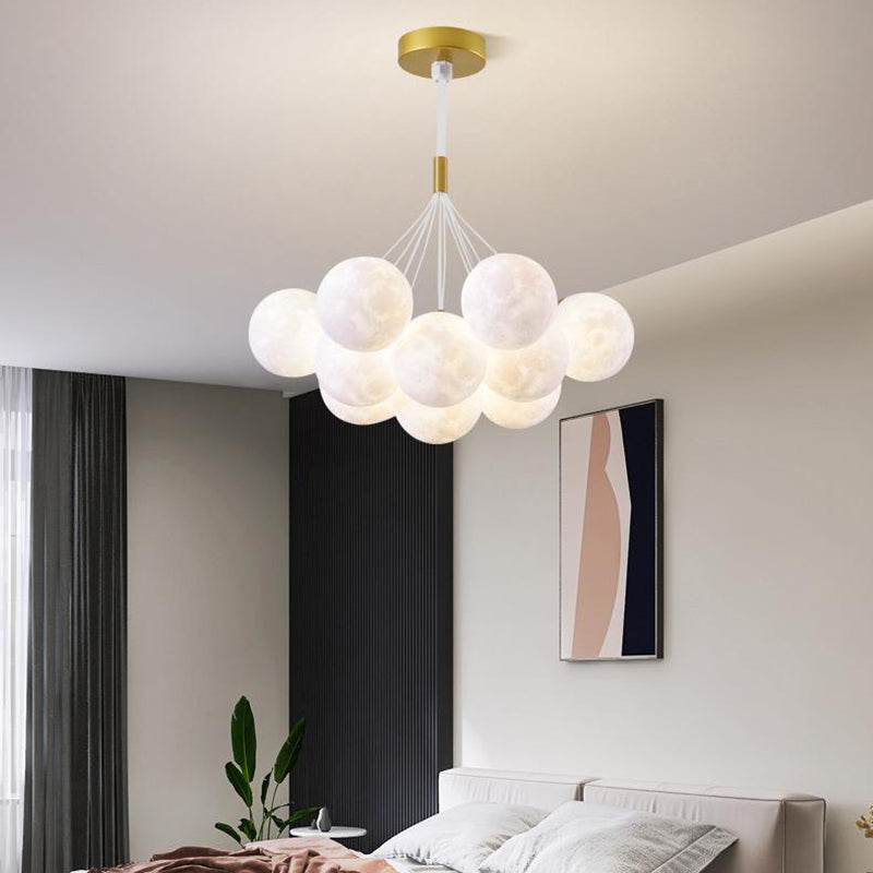 Modern White Iron and Resin Branch Chandelier for Living Room 7/13 Lights