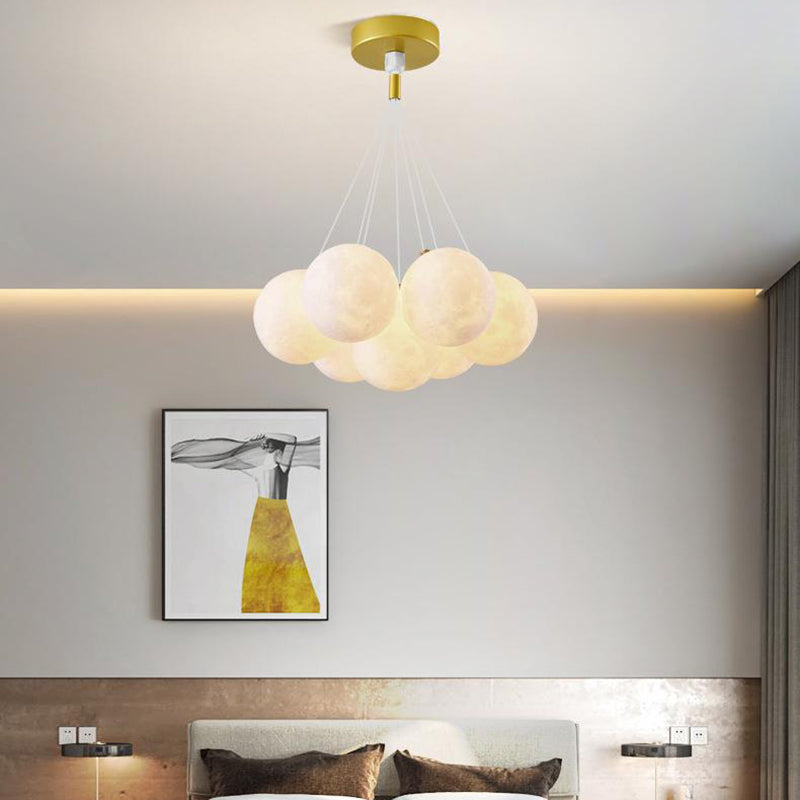Modern White Iron and Resin Branch Chandelier for Living Room 7/13 Lights