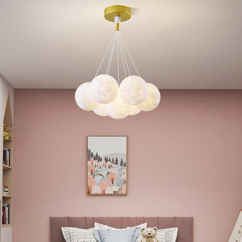 Modern White Iron and Resin Branch Chandelier for Living Room 7/13 Lights