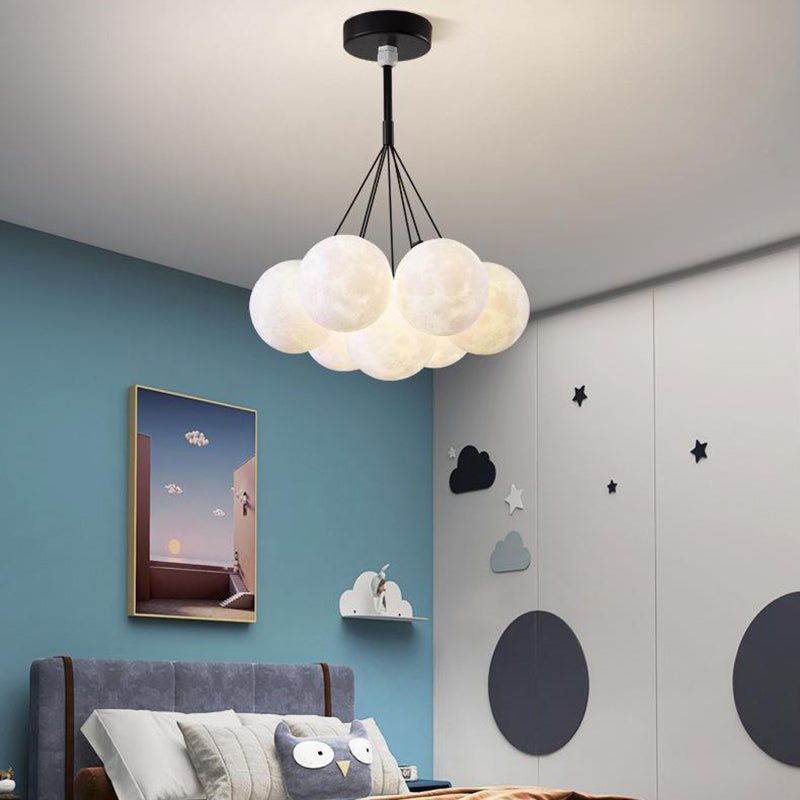 Modern White Iron and Resin Branch Chandelier for Living Room 7/13 Lights