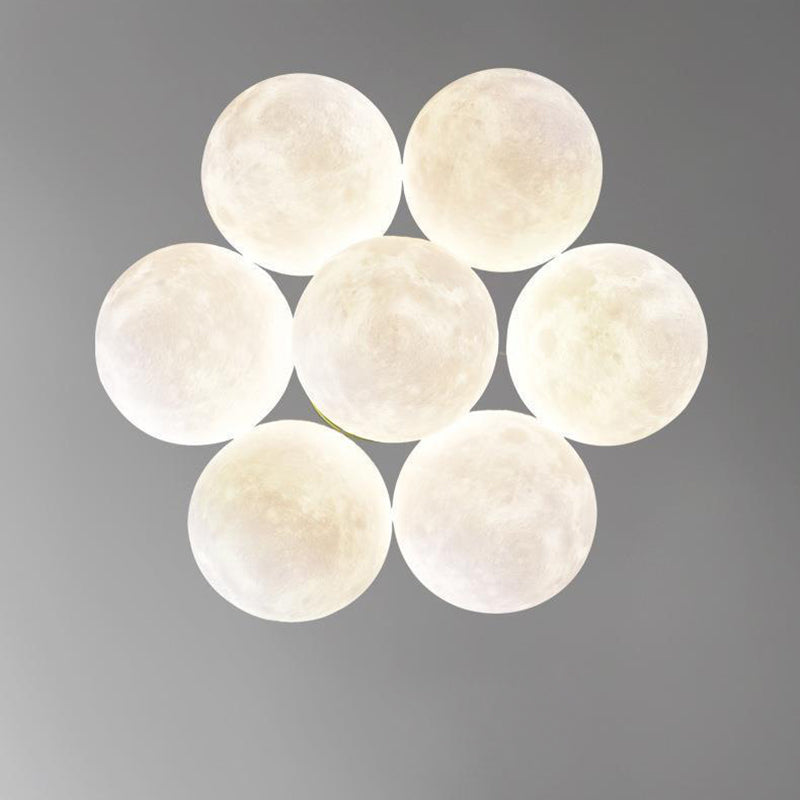 Modern White Iron and Resin Branch Chandelier for Living Room 7/13 Lights