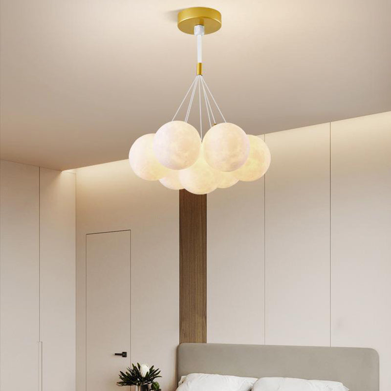Modern White Iron and Resin Branch Chandelier for Living Room 7/13 Lights