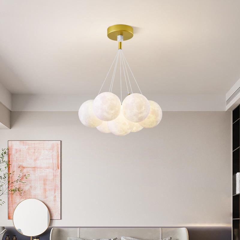 Modern White Iron and Resin Branch Chandelier for Living Room 7/13 Lights