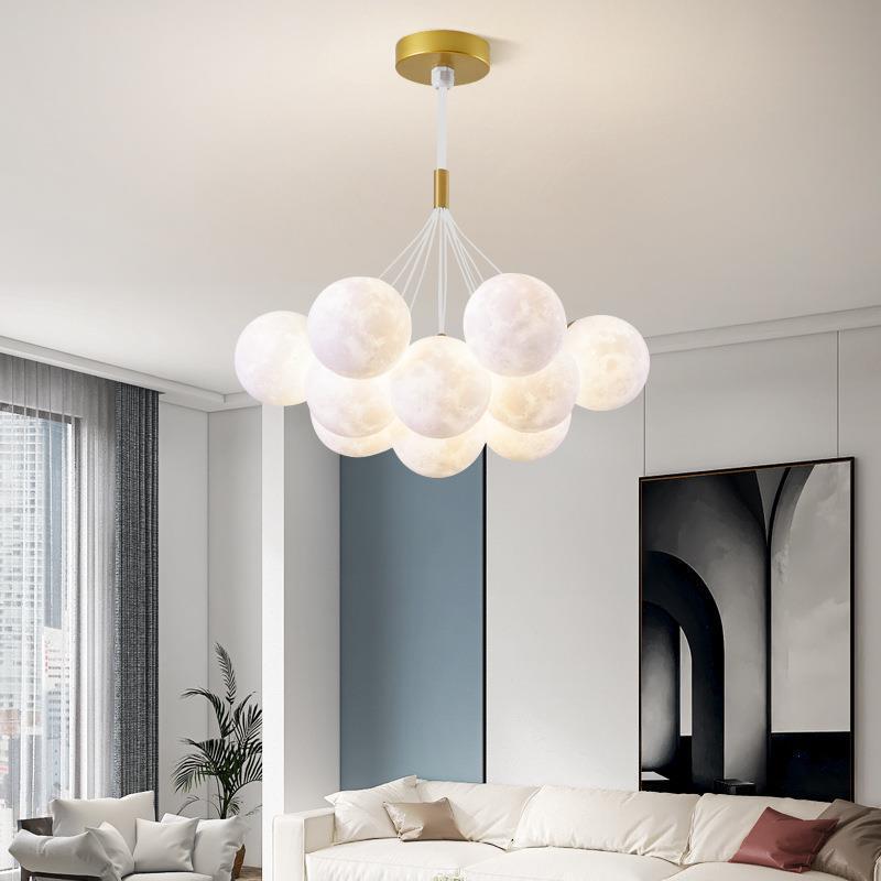 Modern White Iron and Resin Branch Chandelier for Living Room 7/13 Lights