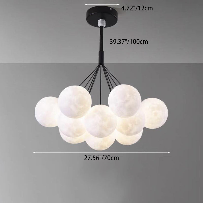 Modern White Iron and Resin Branch Chandelier for Living Room 7/13 Lights