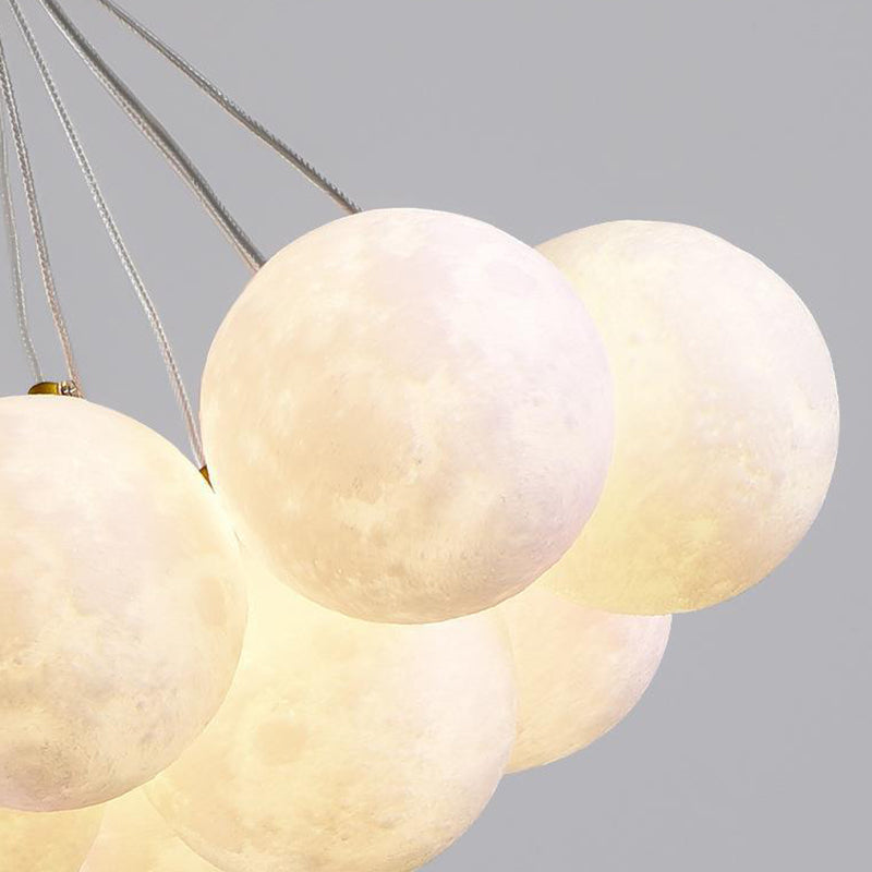 Modern White Iron and Resin Branch Chandelier for Living Room 7/13 Lights