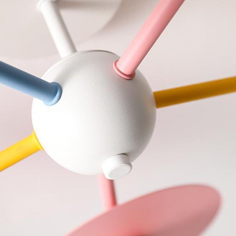 Colorful Contemporary Macaron 5-Light Chandelier for Kids’ Bedroom