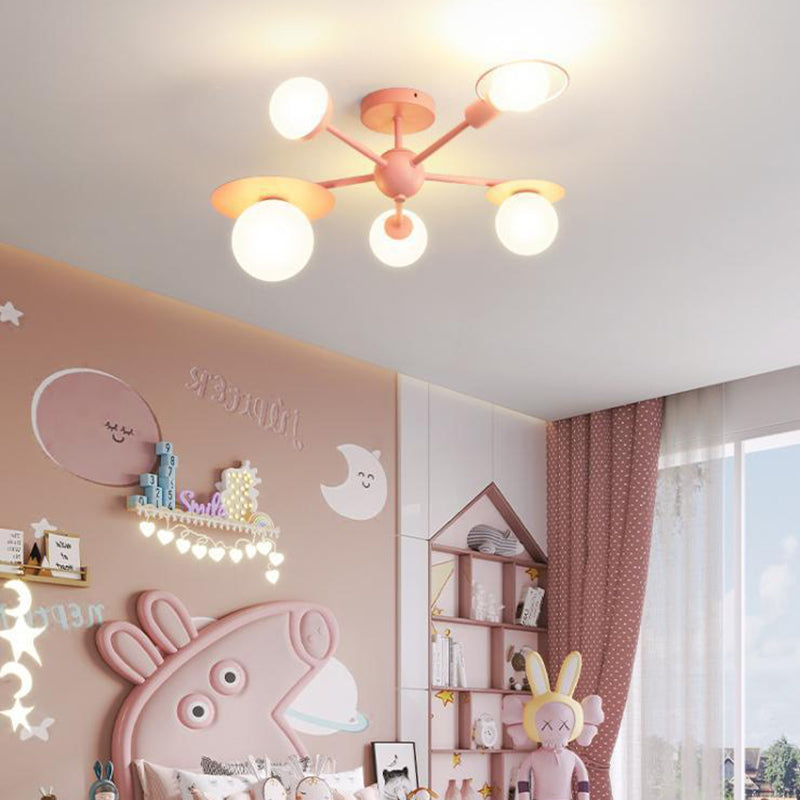 Colorful Contemporary Macaron 5-Light Chandelier for Kids’ Bedroom
