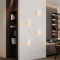 Sleek White Round Recessed Plaster LED Wall Sconce for Living Room