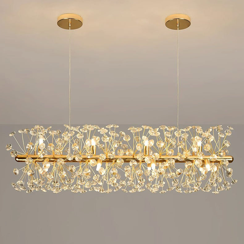 Modern Crystal Chandelier with Iron & Aluminum Shade for Dining Room