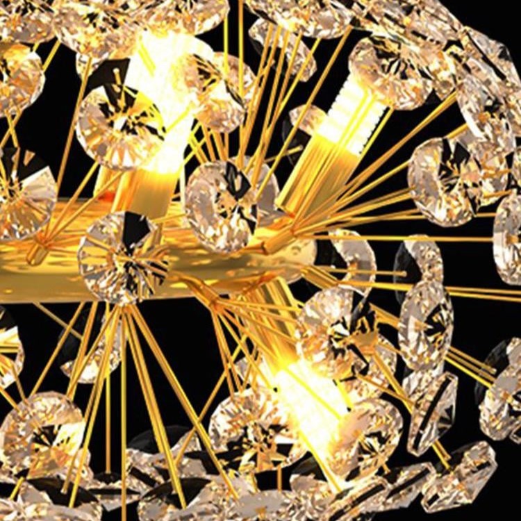 Modern Crystal Chandelier with Iron & Aluminum Shade for Dining Room