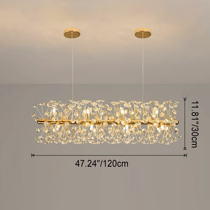 Modern Crystal Chandelier with Iron & Aluminum Shade for Dining Room
