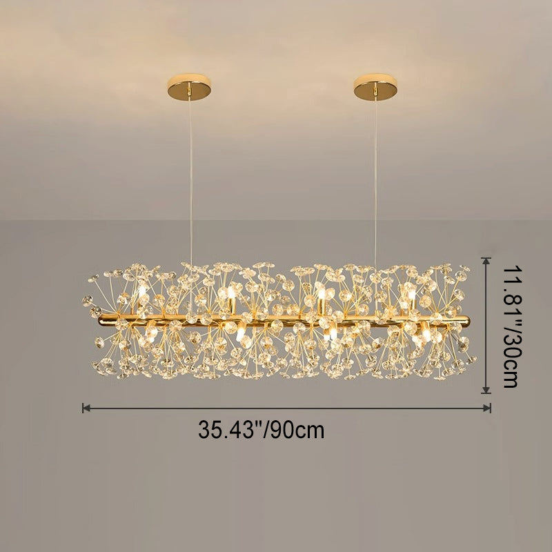 Modern Crystal Chandelier with Iron & Aluminum Shade for Dining Room