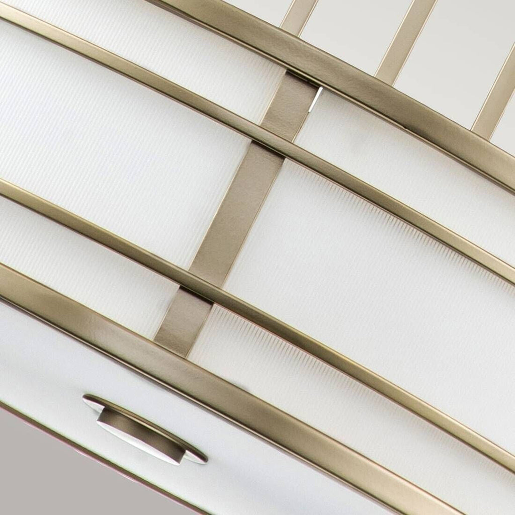 Modern Brass Finish Geometric 3-Light Chandelier with Ribbed Glass Shade for Living Room